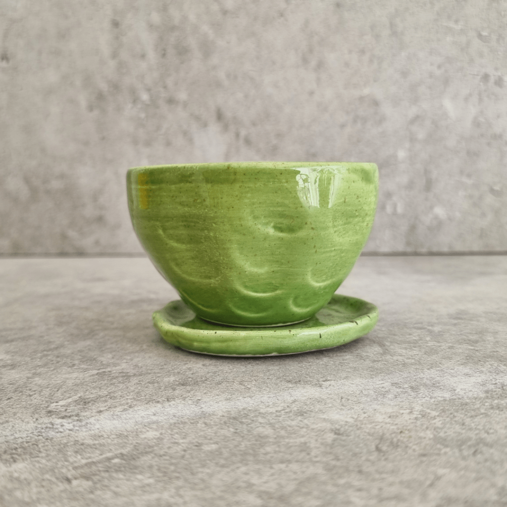 HANDMADE CLAY ESPRESSO CUP - GREEN