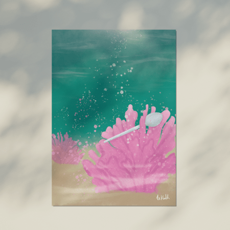 Spoon on a coral artwok