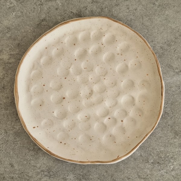 HANDMADE TEXTURED WHITE PLATE - LARGE