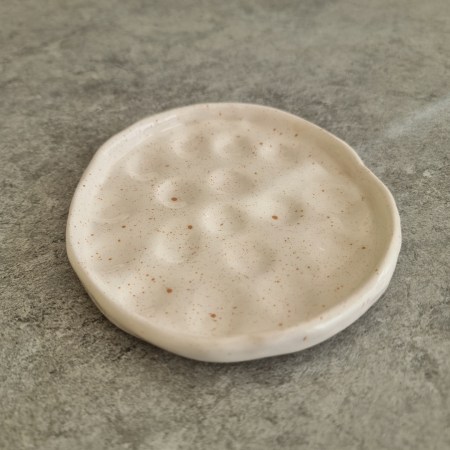Handmade Textured white Plate with Dots
