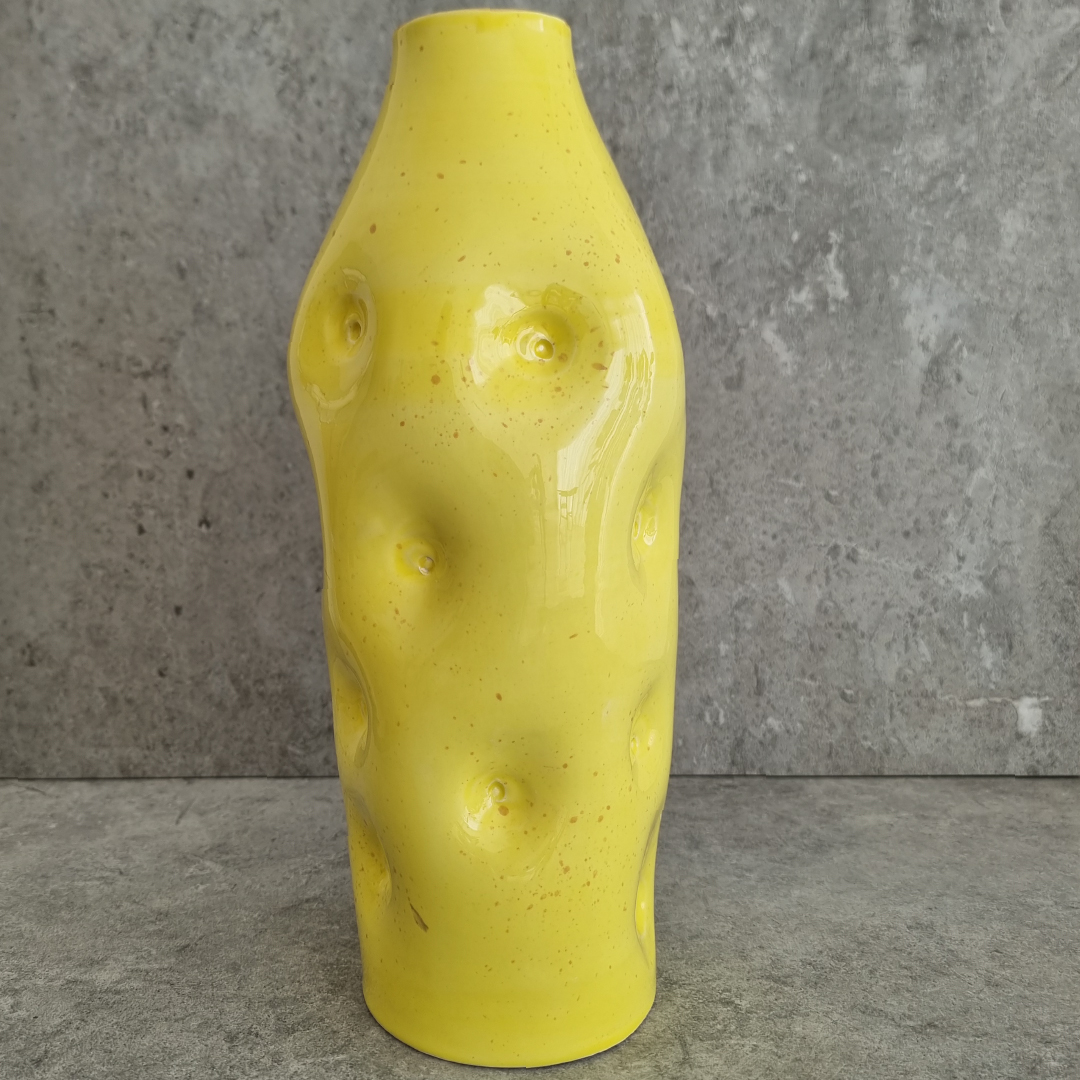 TALL CORAL VASE - YELLOW